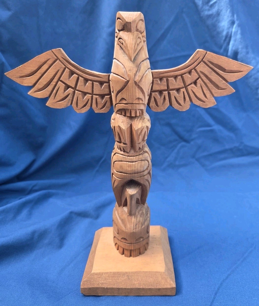 Old Vintage Hand Carved Signed Northwest Coast Native American Indian Totem