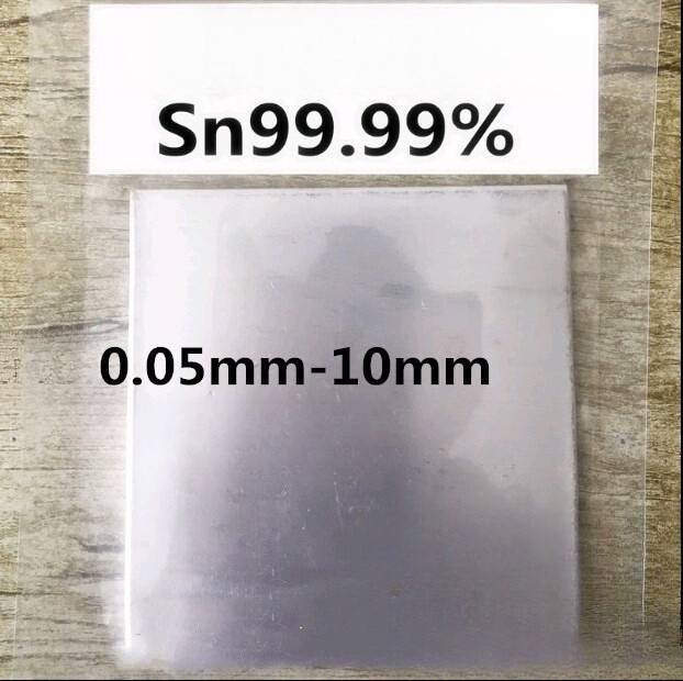 1PC High Purity Tin plate Sn≥99.99% Tin Sheet Metal Plate 100*100mm* 0.02-5.0mm