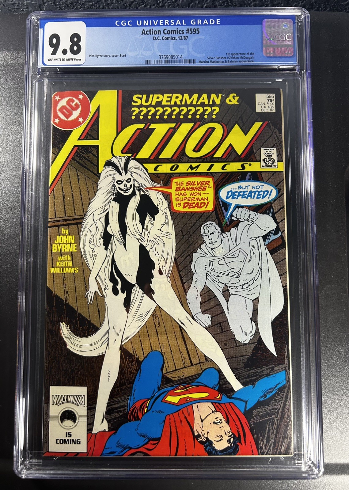 Action Comics #595 CGC 9.8 White Pages 1st Silver Banshee DC Comics