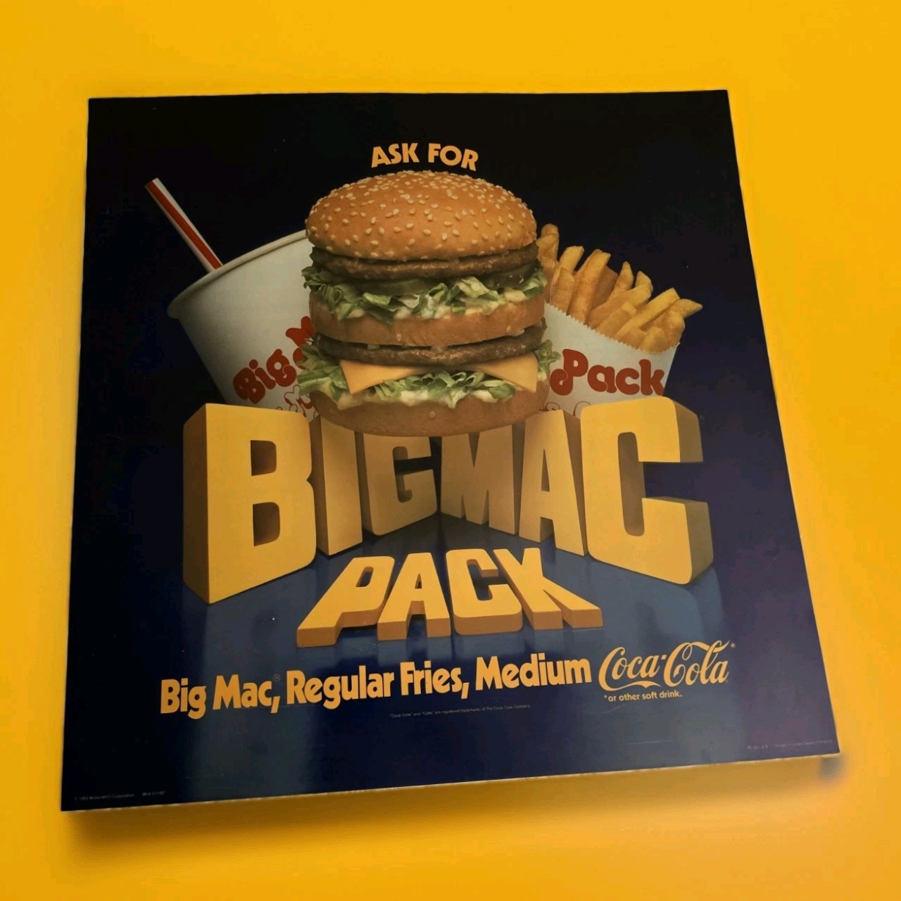 1983 vintage McDonald's Translite Sign 