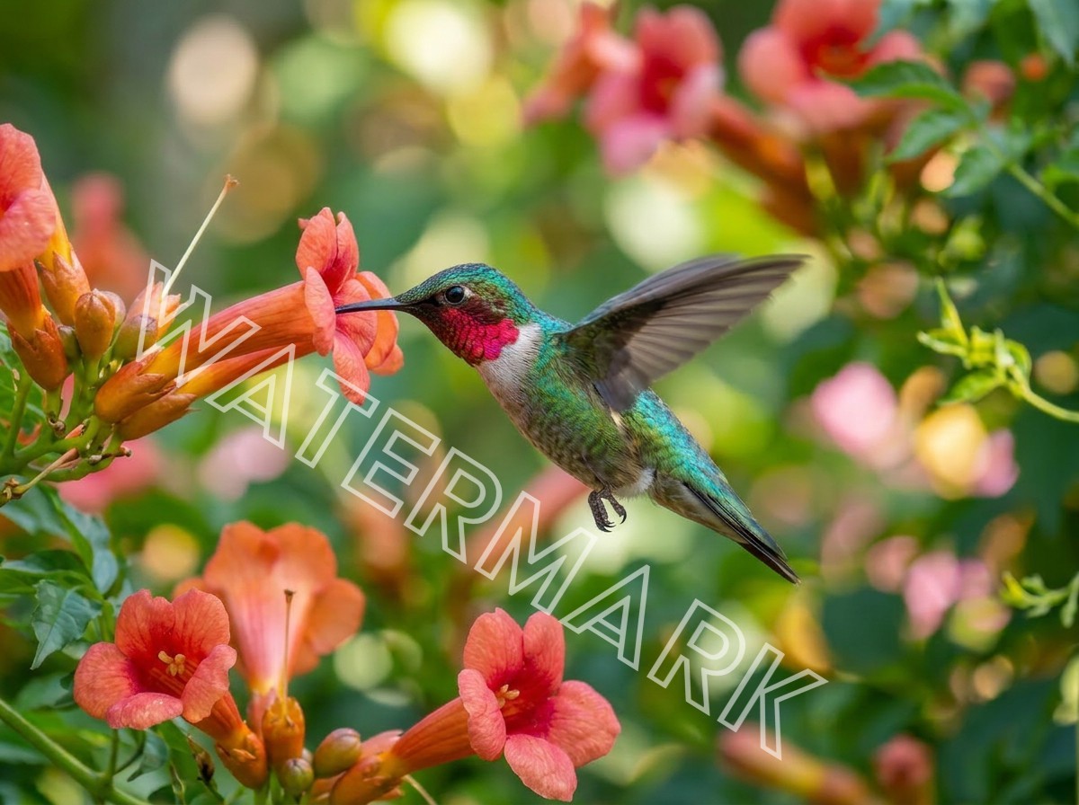 Premium Hummingbird Artwork Digital Image Picture Photo Wallpaper