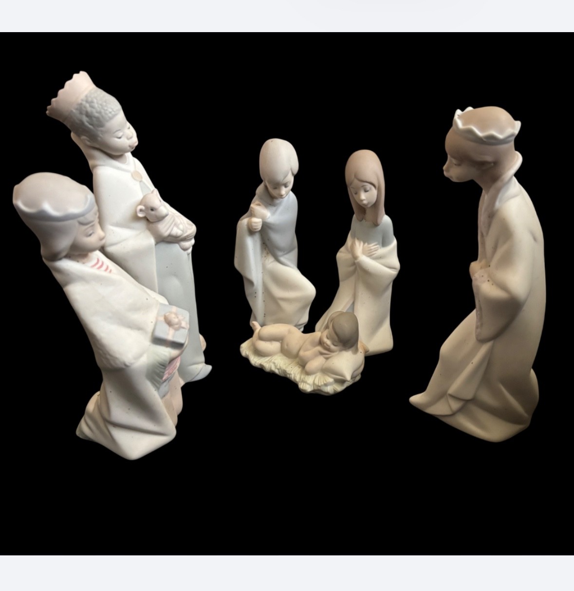 Lladro Nativity Set Of 6 Figurines Matte Joseph Mary Jesus Shepherd Kings Mint