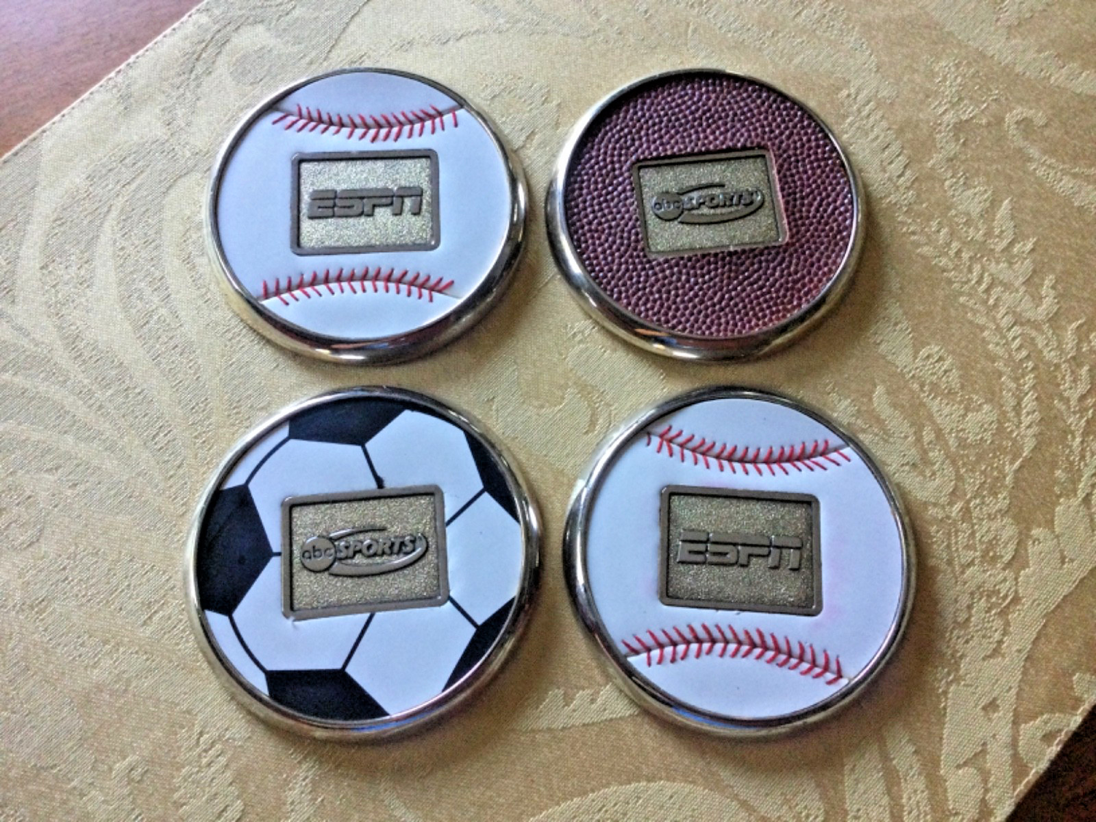 ESPN - ABC Sports Coasters with wood holder