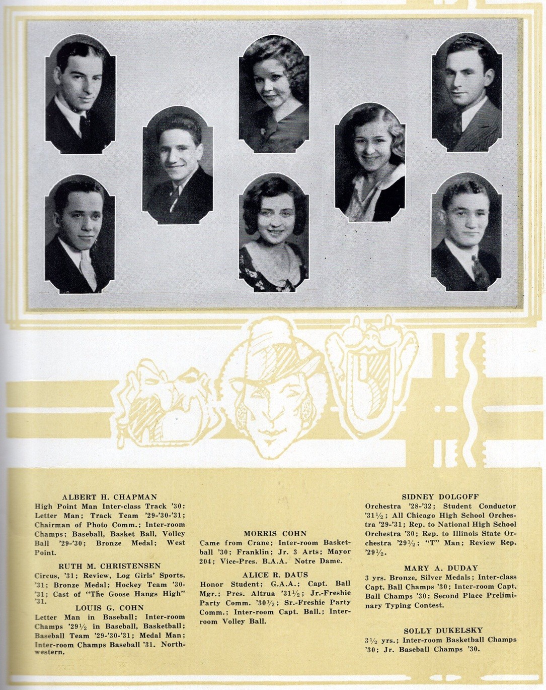 1931 Chicago IL TULEY High School Yearbook ~ Photos History Clubs Sports Teens