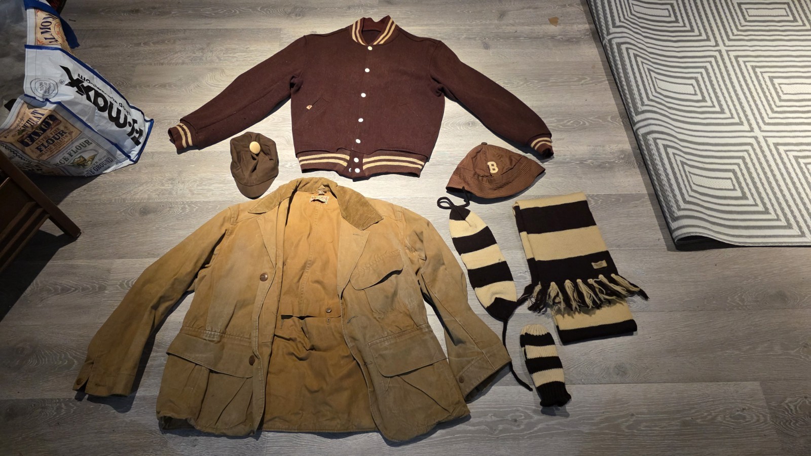 RARE Brown University  Bucket Hat Scarf Duxback Coat Collegiate Everything Shown