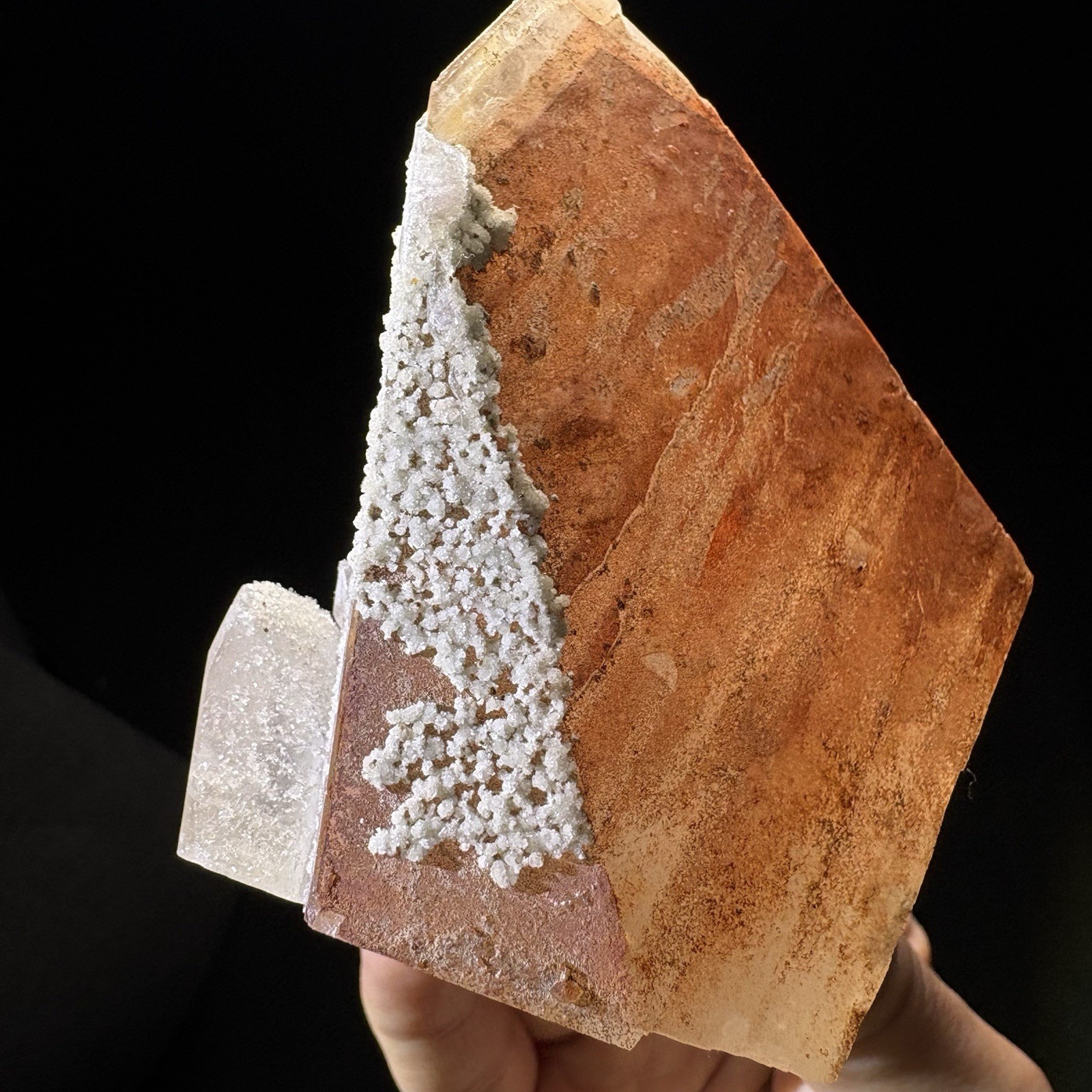Natural Red Pyramid Calcite Crystal Raw Mineral Specimen Energy Chakra Cleanser