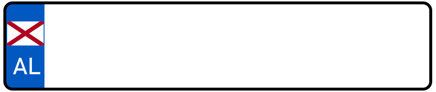Custom State Flag European Style License Plate - Customize Your Plate