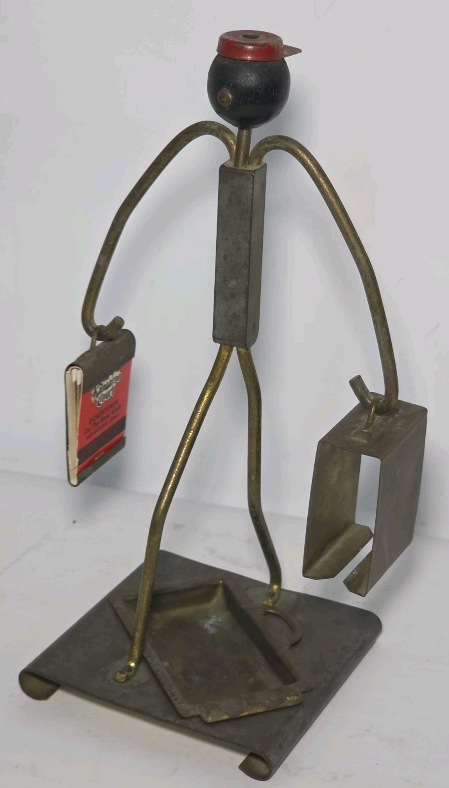 Vtg Phillip Morris Johnny Bellhop Cigarette Pack/Matchbook Holder Ashtray Figure