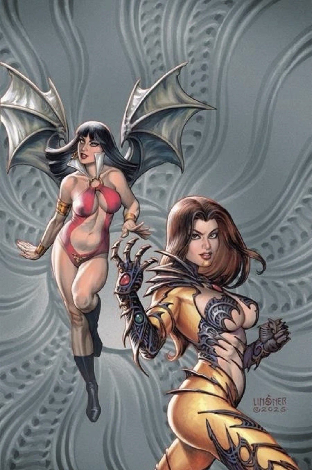 🔥🦇 WITCHBLADE VAMPIRELLA #1 JOSEPH LINSNER 1:50 Virgin Ratio Variant Cvr E