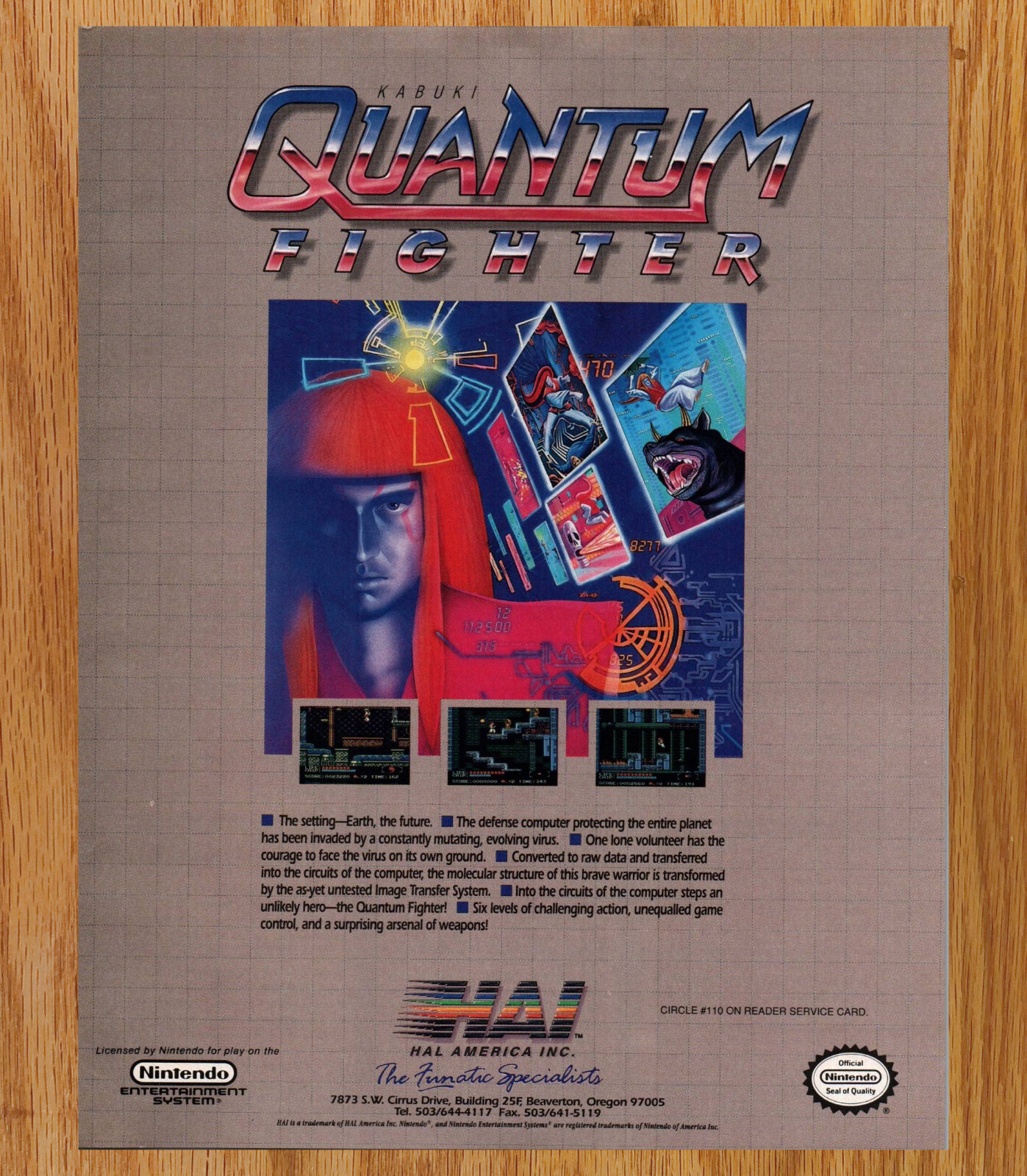 Kabuki Quantum Fighter Nintendo NES HAL - Video Game Print Ads Poster Promo 1991