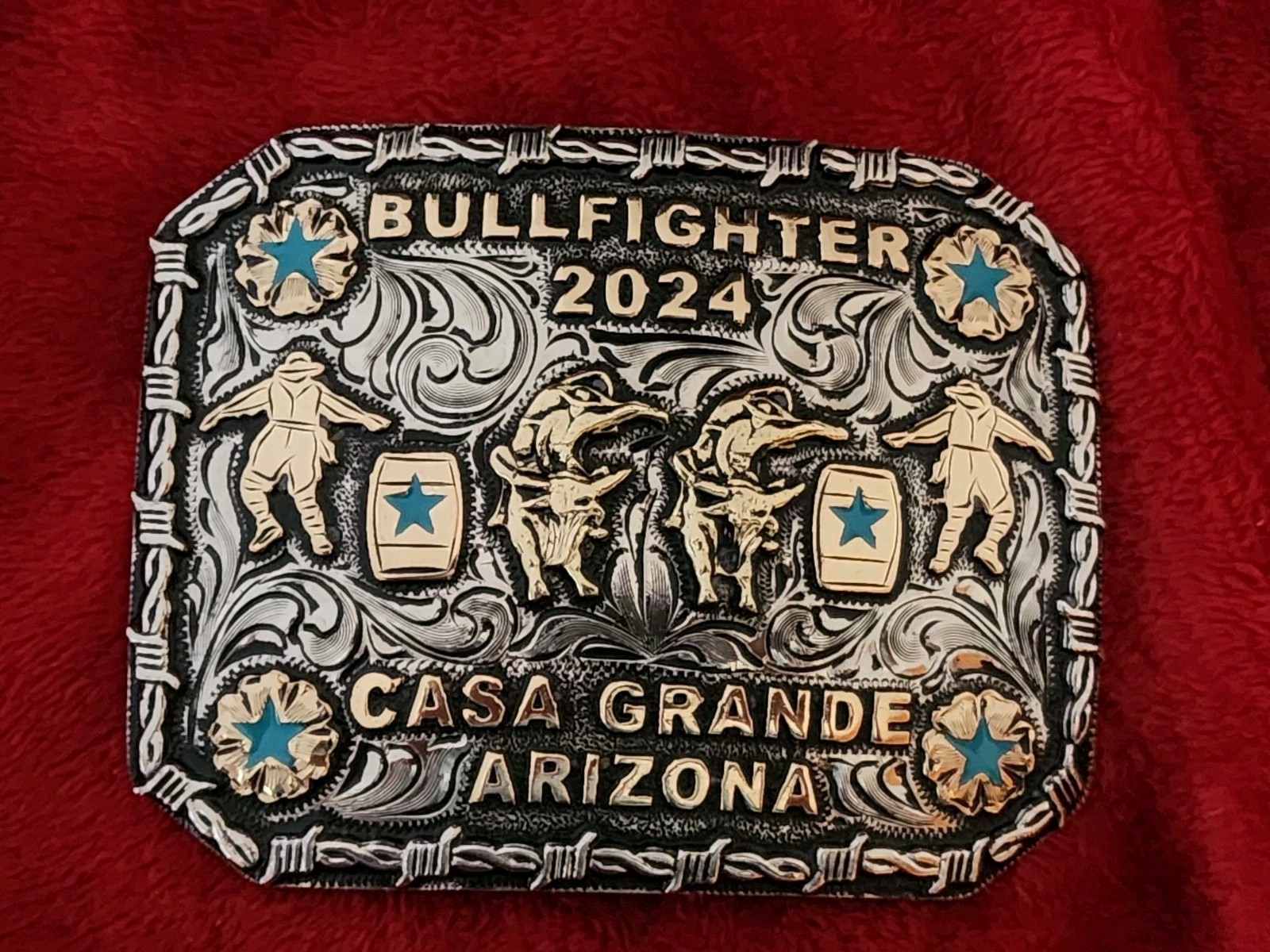 Rodeo BULLFIGHTER Champion☆2024☆Casa Grande AZ☆X~Treme☆Trophy Buckle☆Rare☆T01