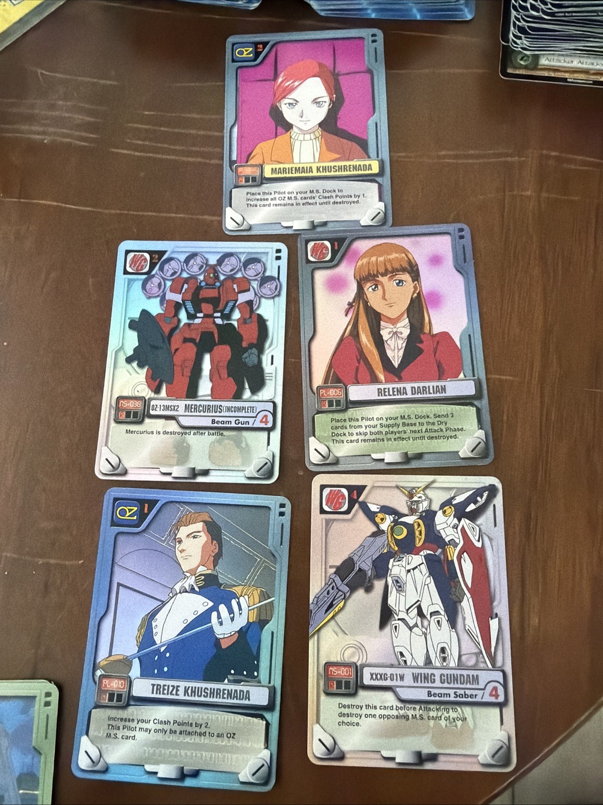 VINTAGE 2001 Gundam MS War Card Lot 97pc GOLD STAMP Mariemaia PL-046 Wing Holo