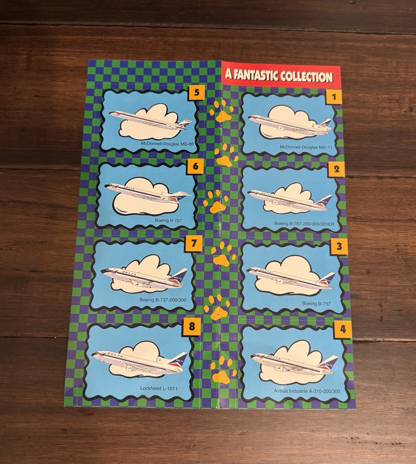 Delta Air Lines Kids Airlines Aircraft Pilot Trading Cards Uncut RARE