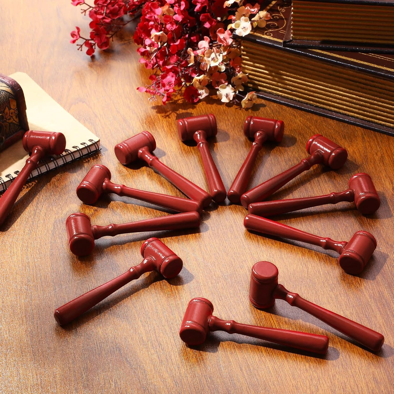 48 Pcs Wooden Judge Gavel Prop Mini Auction Hammers Mallets Cosplay Lawyer Ju...