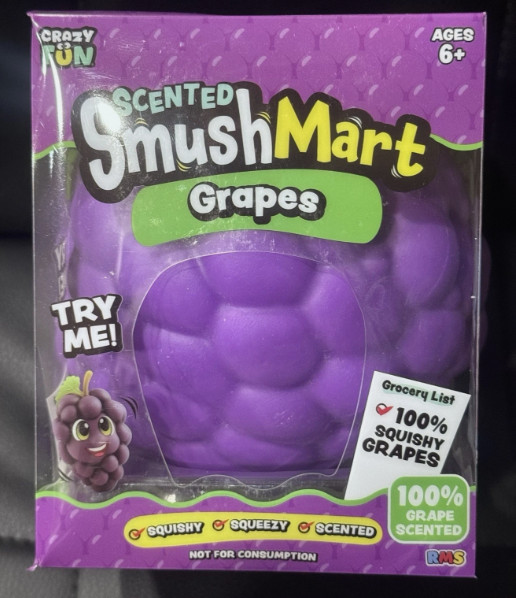 Smush Mart GRAPES VIRAL Scented Jumbo Squishy by Crazy Fun New Smushmart Grape