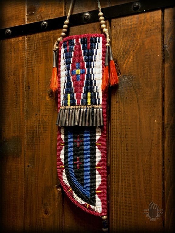 Indian Beaded Cover Native American Sioux Handmade Knife Sheath