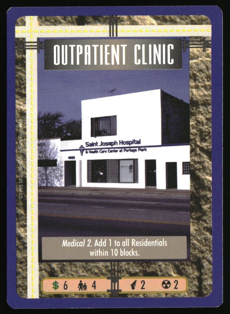 SimCity The Card Game Outpatient Clinic 1995