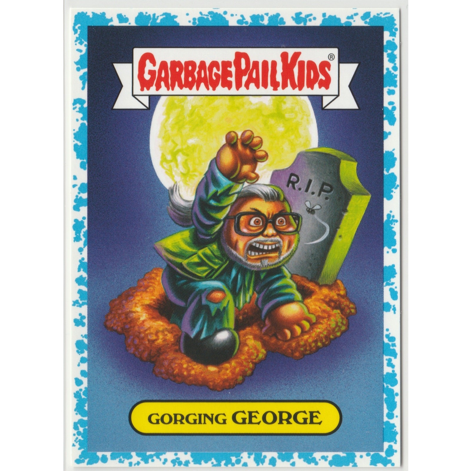 George A. Romero Night Living Dead Gorging #6a Blue 09/99 Garbage Pail Kids GPK