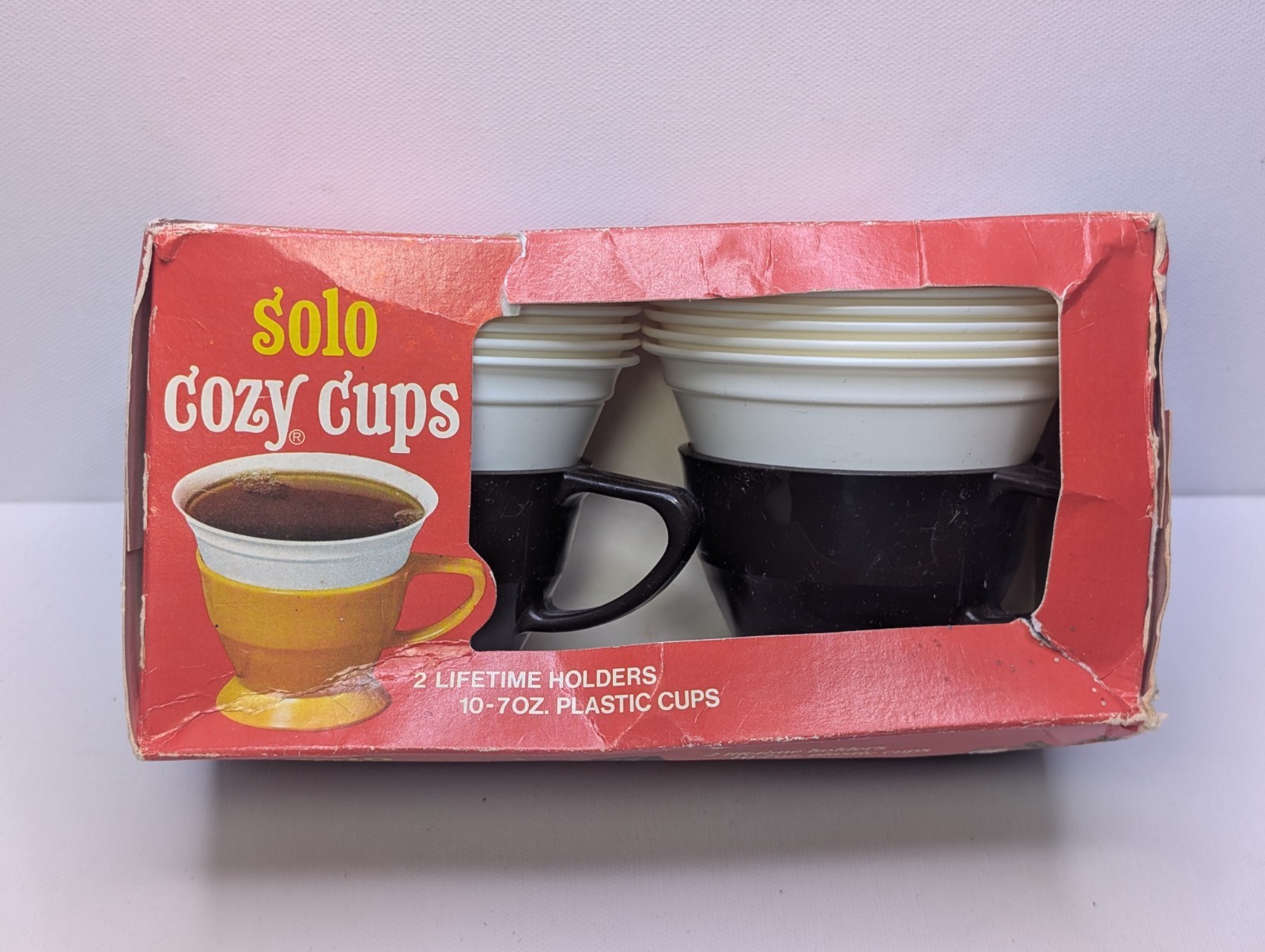 Vintage Solo Cozy Cups Set Retro Plastic Cup Holders Soup Coffee Dessert USA