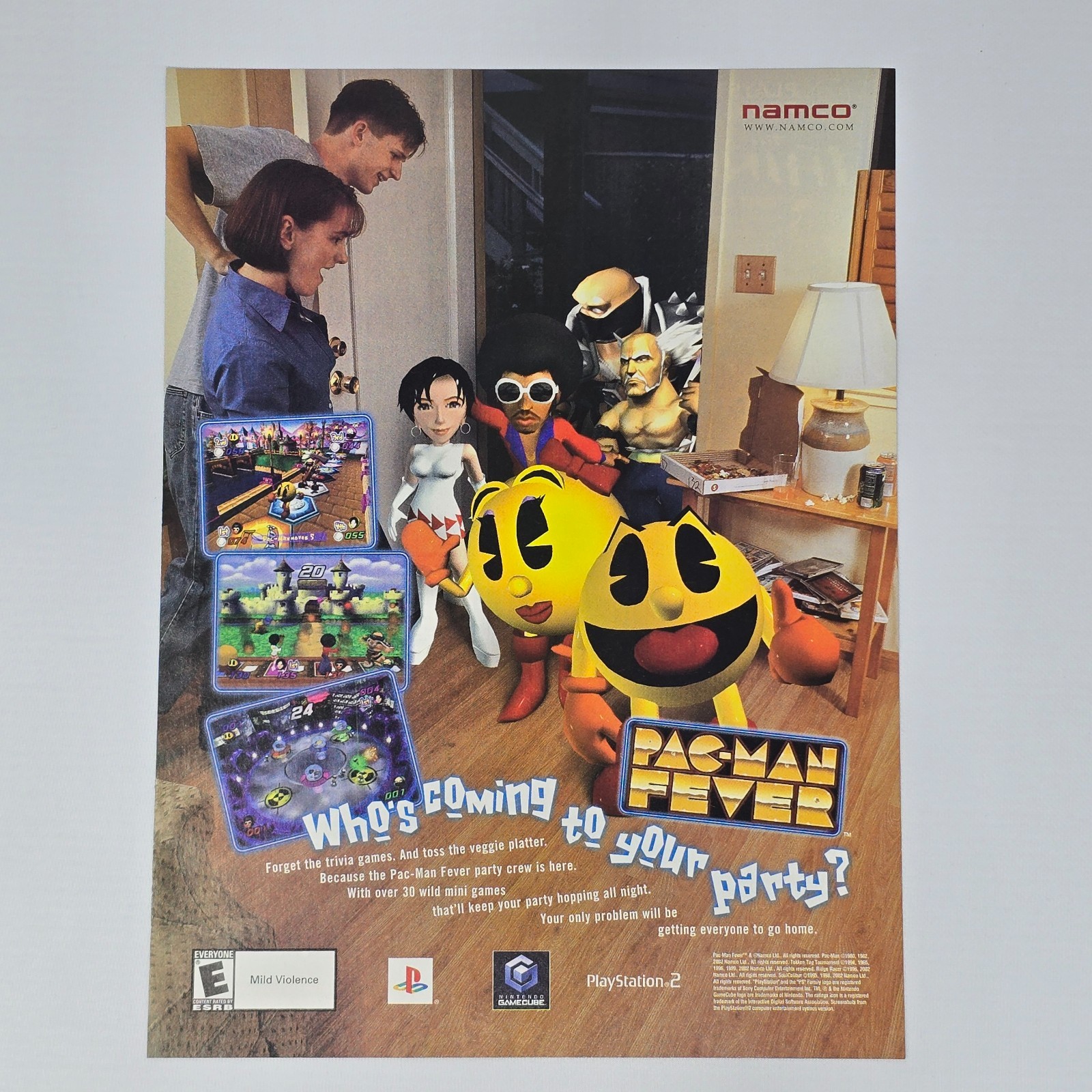Pac-Man Fever PlayStation 2 PS2 GameCube Party Print Ad/Poster Promo Art