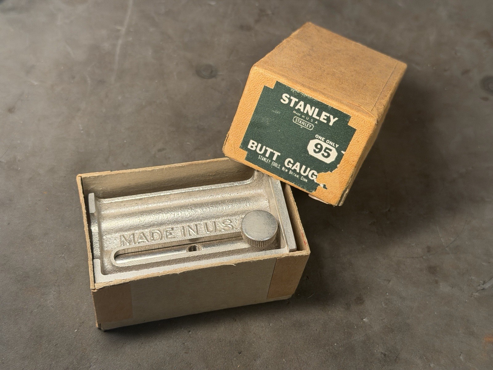 Vintage Stanley #95 Butt  - Mortise Gauge, w/box & instructions.  Good Used Cond