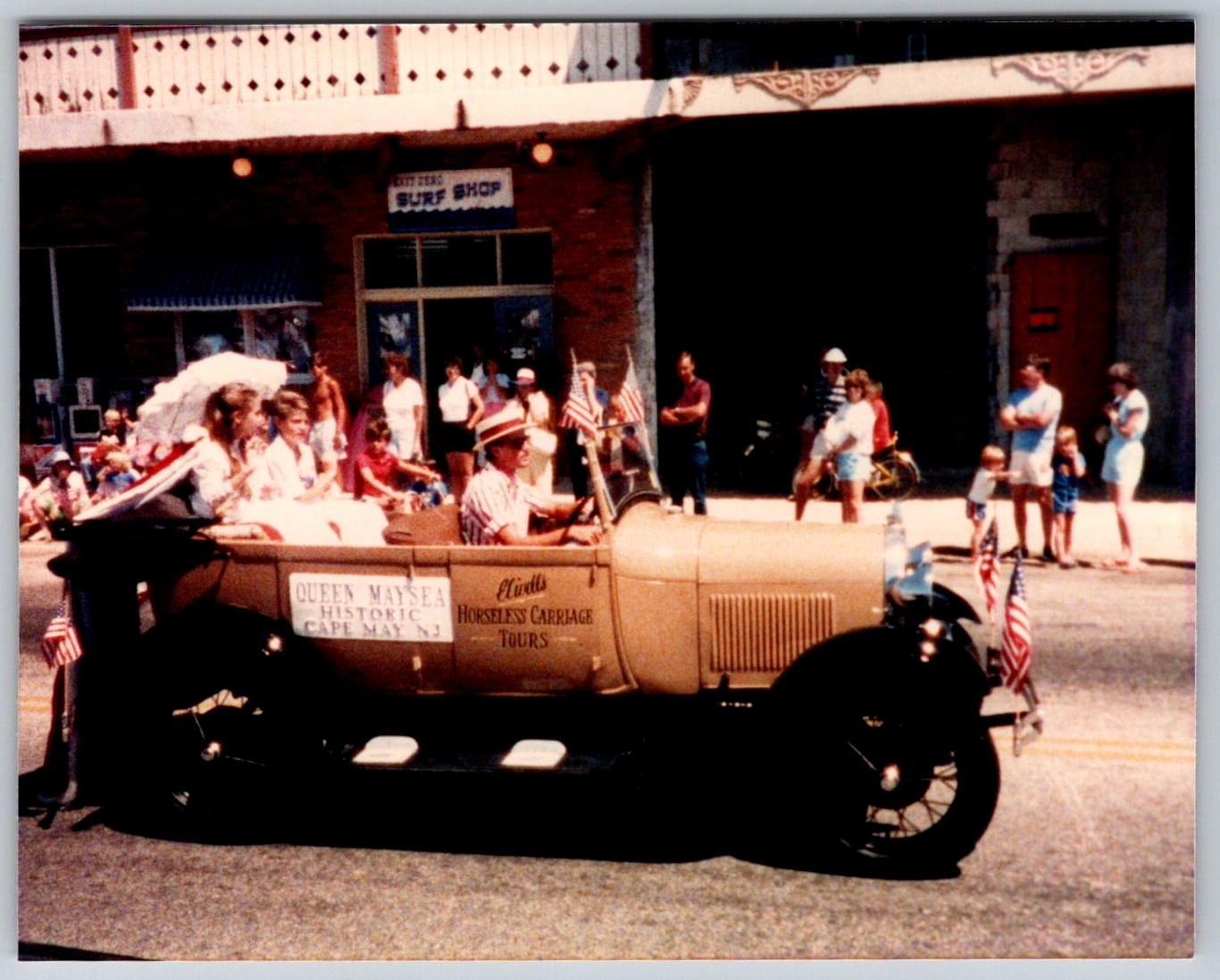 Vtg Color Snapshot Cape May NJ Queen Maysea Parade Car 1990s