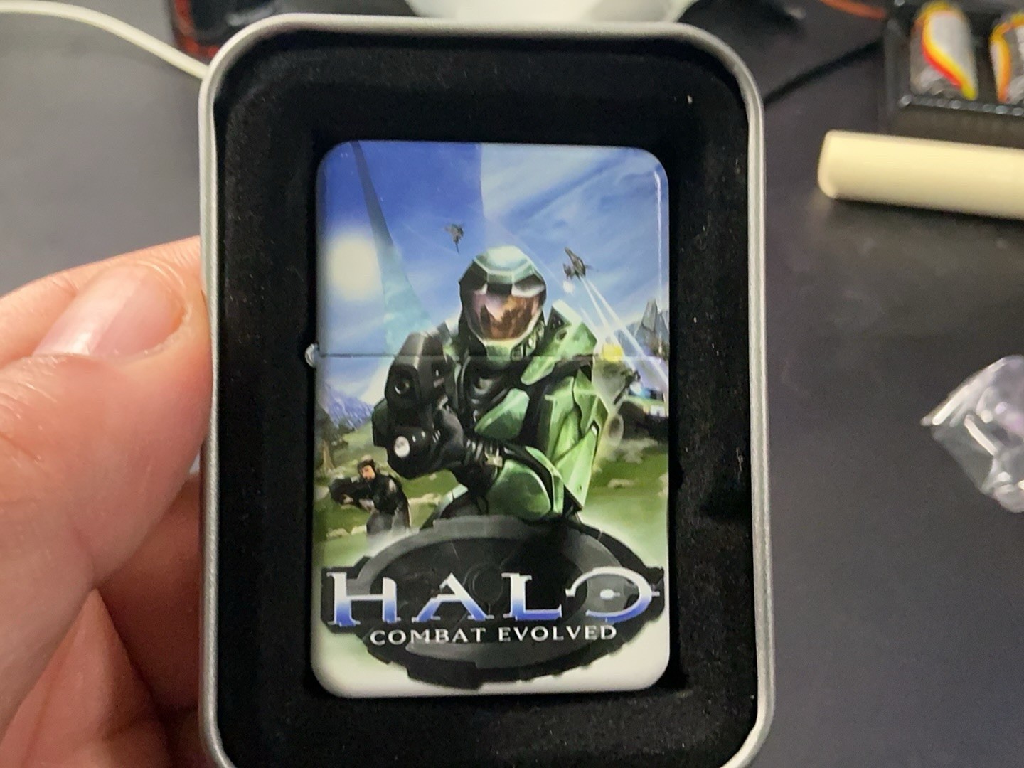 Halo Combat Evolved Master Chief Pocket Lighter Green Blue White Black