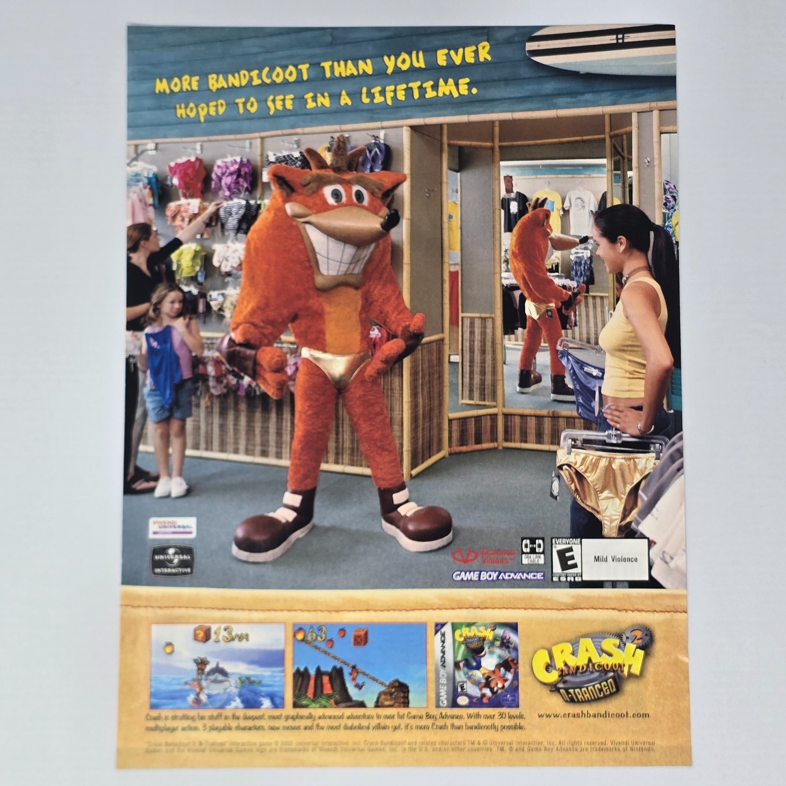 Crash Bandicoot N Tranced Game Boy Advanced Lifetime Print Ad/Poster