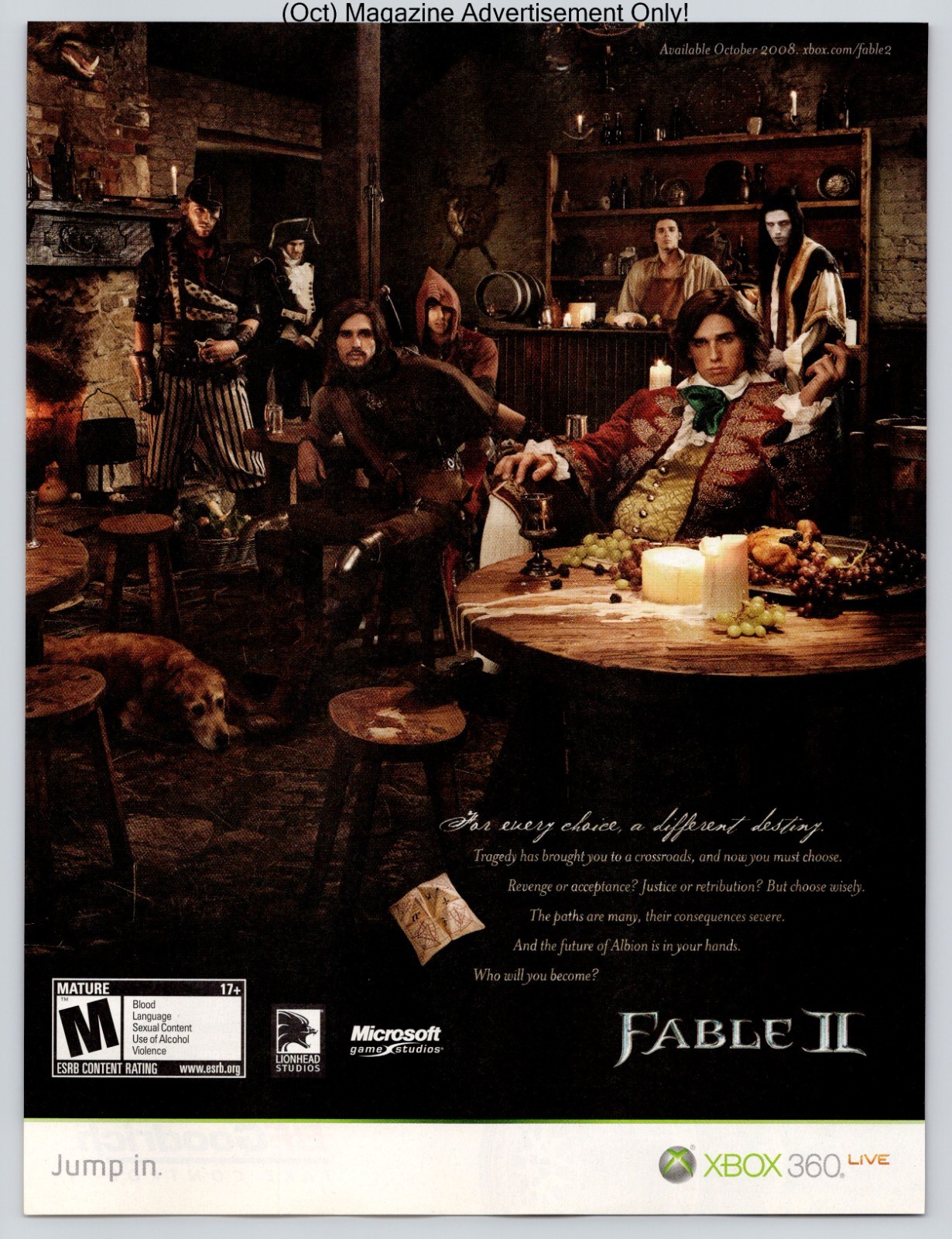 Fable II Xbox 360 Lionhead Microsoft RPG Fantasy 2008 Full Page Print Ad