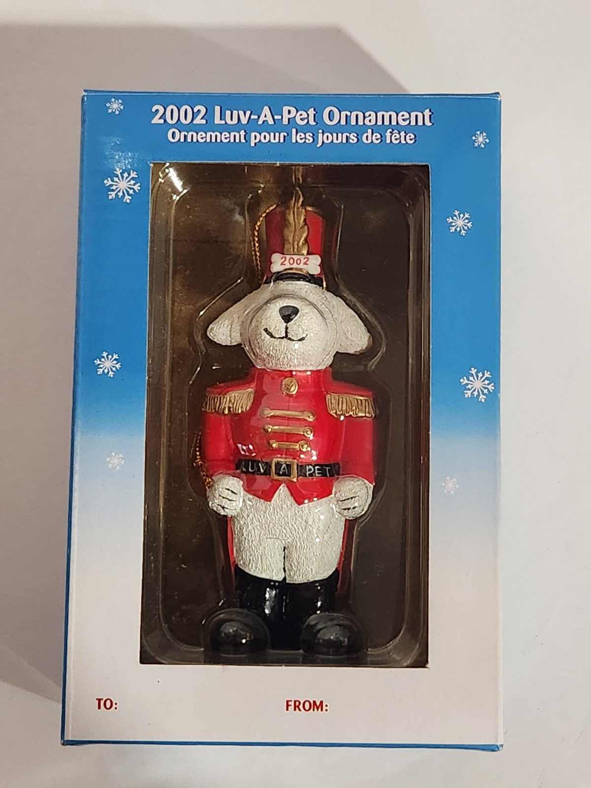PetSmart Luv-A-Pet Holiday Ornament ~ 2002 White Puppy New In Box