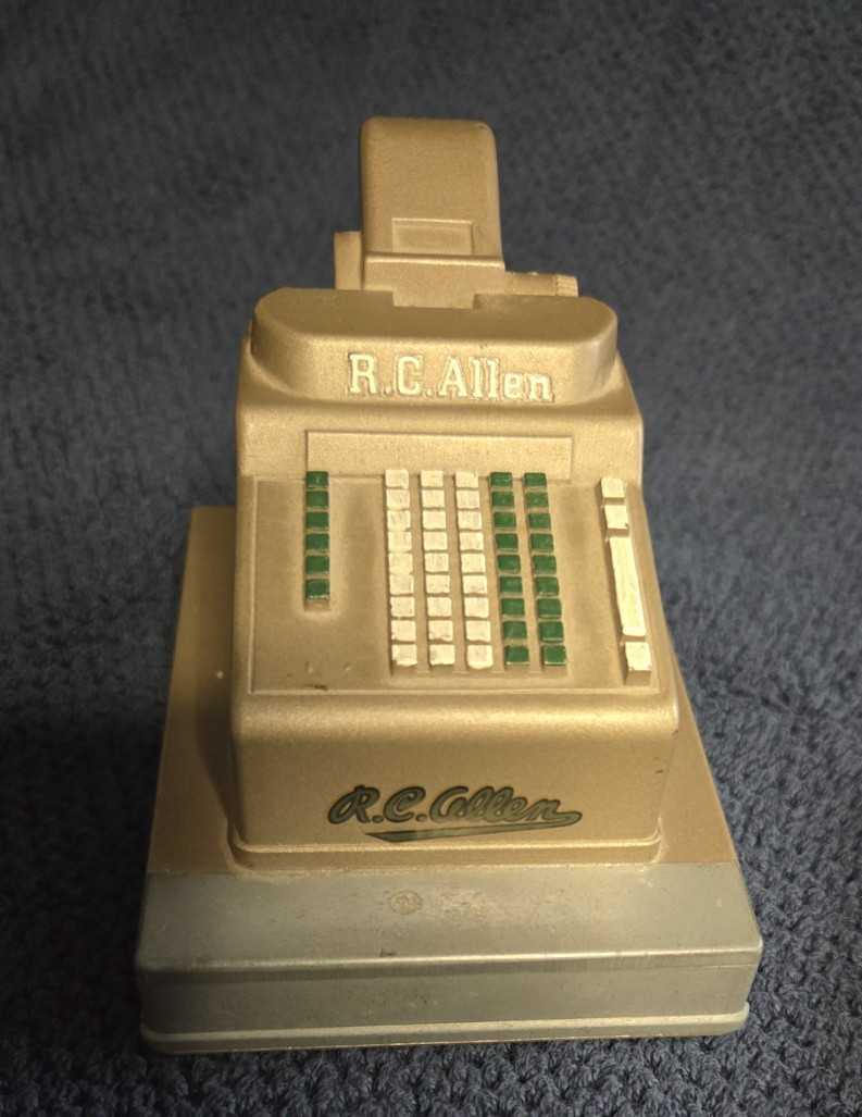Advertising  Paperweight  -  R C Allen Adding Machine with removable Cash Drawer