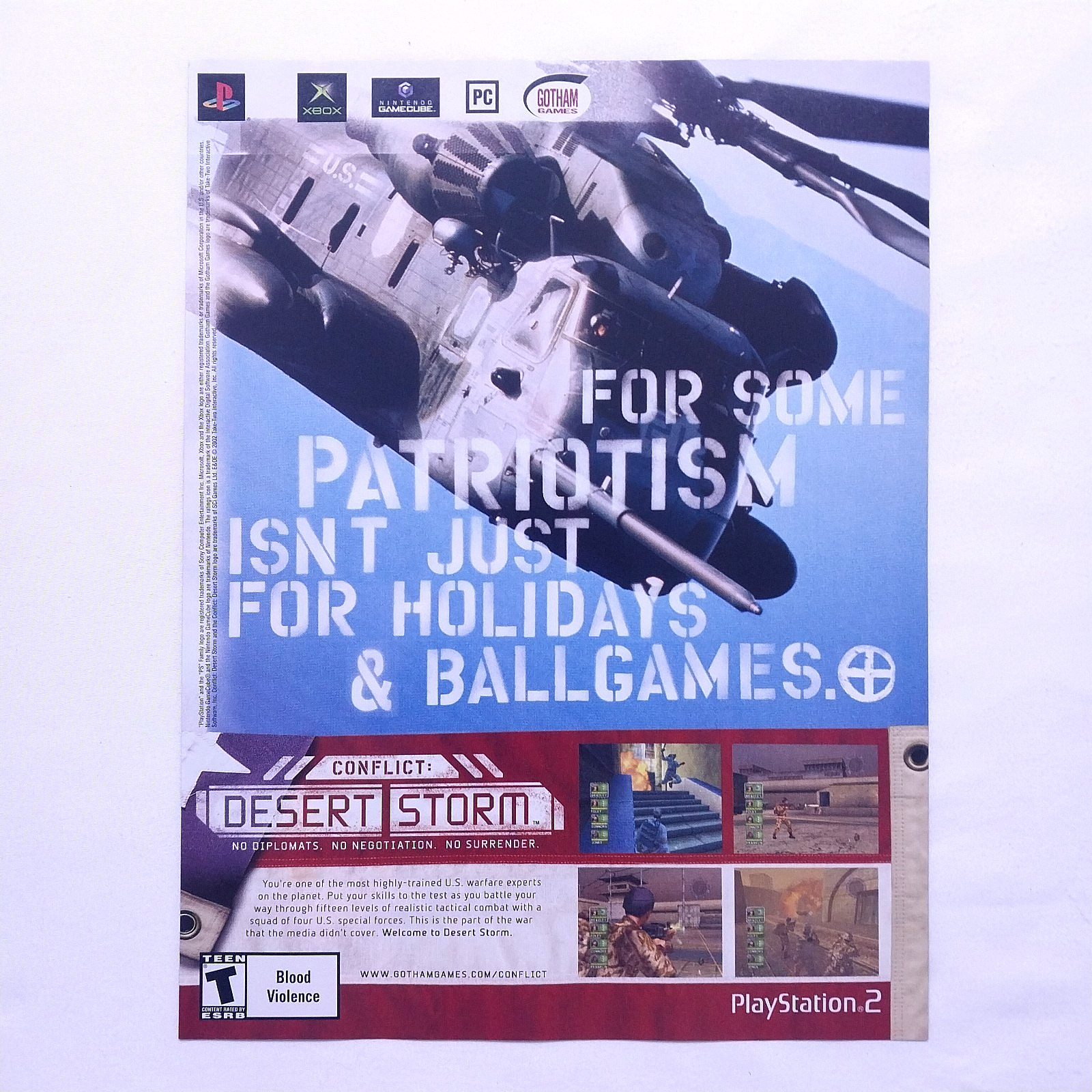 2002 Conflict Desert Storm PlayStation 2 Game Vintage Print Ad Advert Y2K Art