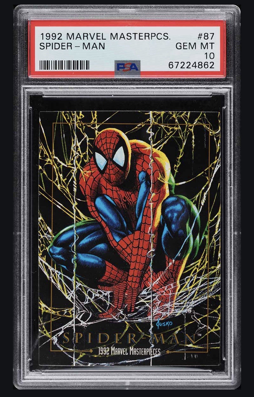 SkyBox 1992 Marvel Masterpieces Spider-Man #87 PSA 10 Gem Mint Trading Card