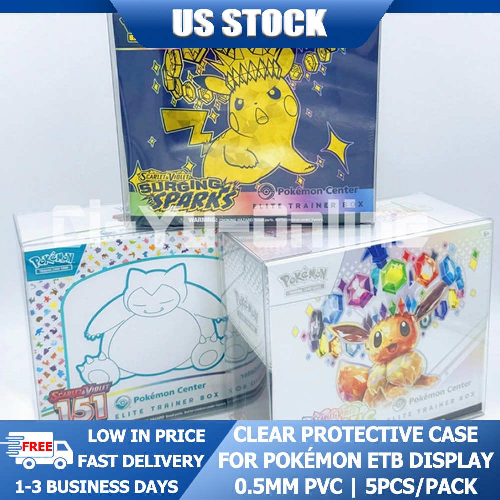 5/10/20/40PCS Clear Protective Case For Pokemon Elite Trainer Box ETB Enough