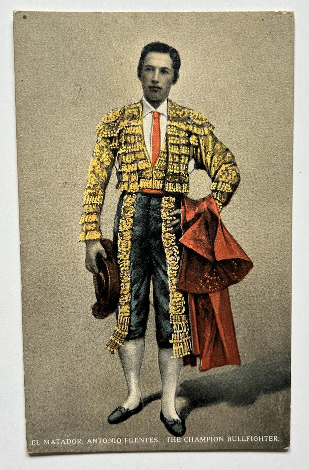 El Matador Antonio Fuentes Bullfighter Spain Portrait Antique Postcard D9