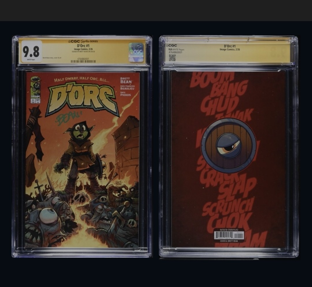 D\'ORC #1 CGC 9.8 SIGNATURE SERIES Cover A First 1st Printing SIGNED BRETT BEAN 
