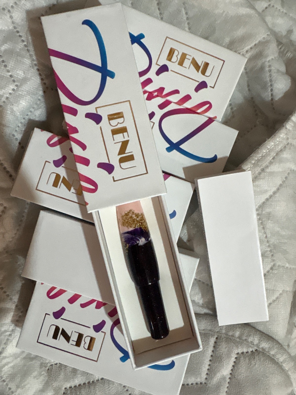 Benu Pixie Collection Fountain Pen in Plum Cream - Broad - NEW in Box