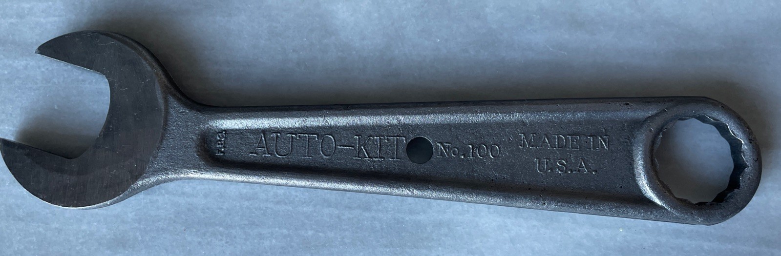 PV) Vintage Auto-Kit No. 100 Open Closed End Wrench Tool 7/8  3/4