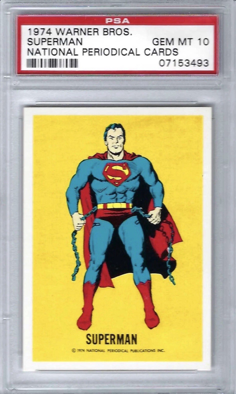 POP 11 PSA 10 Superman 1974 Warner Bros National Periodical Cards DC 6% Gem Rate