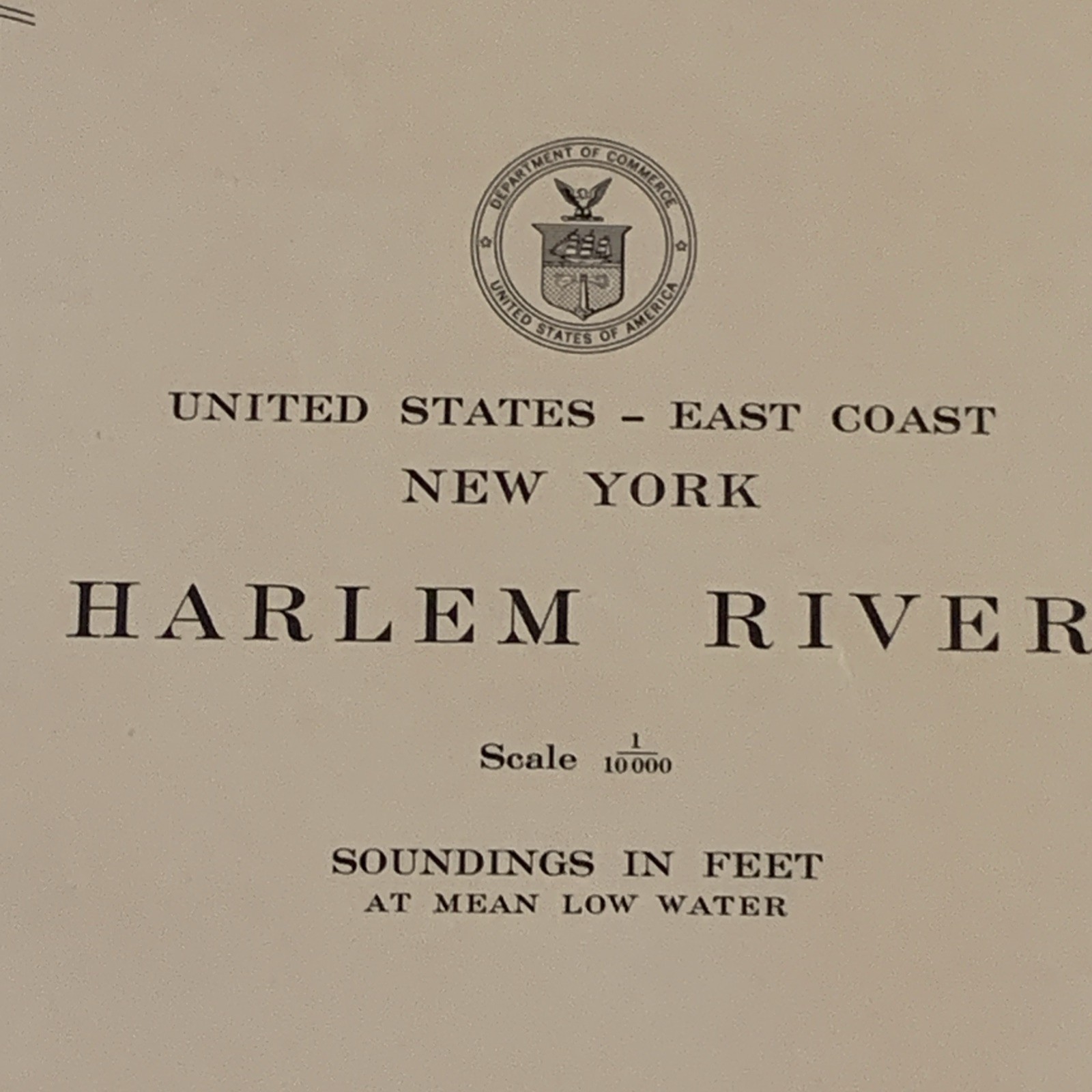 *** 1939 Harlem River NYC Navigation Map USC&GS No. 274 17”x42” Vtg