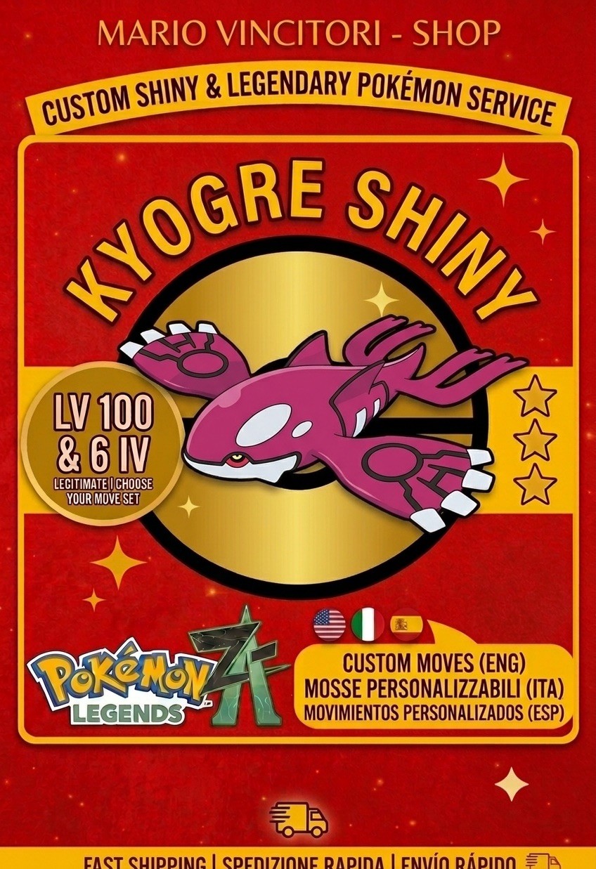 Shiny Kyogre 6IV LV 100 - Pokémon Legends Z-A / Switch - Fast 12/24h Delivery