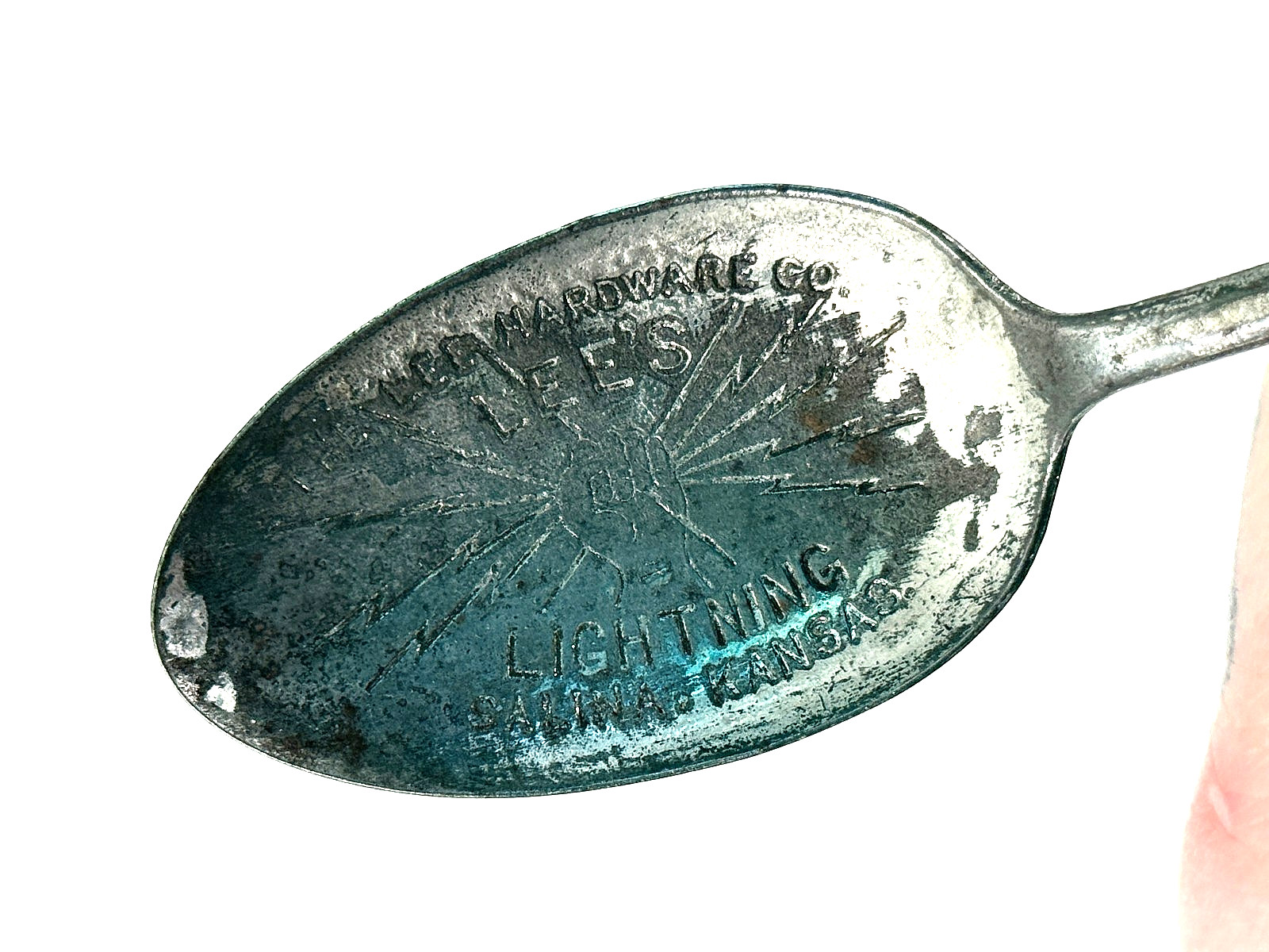 RARE H.D. HD Lee Mercantile Hardware Lee's Lightning Advertising Spoon