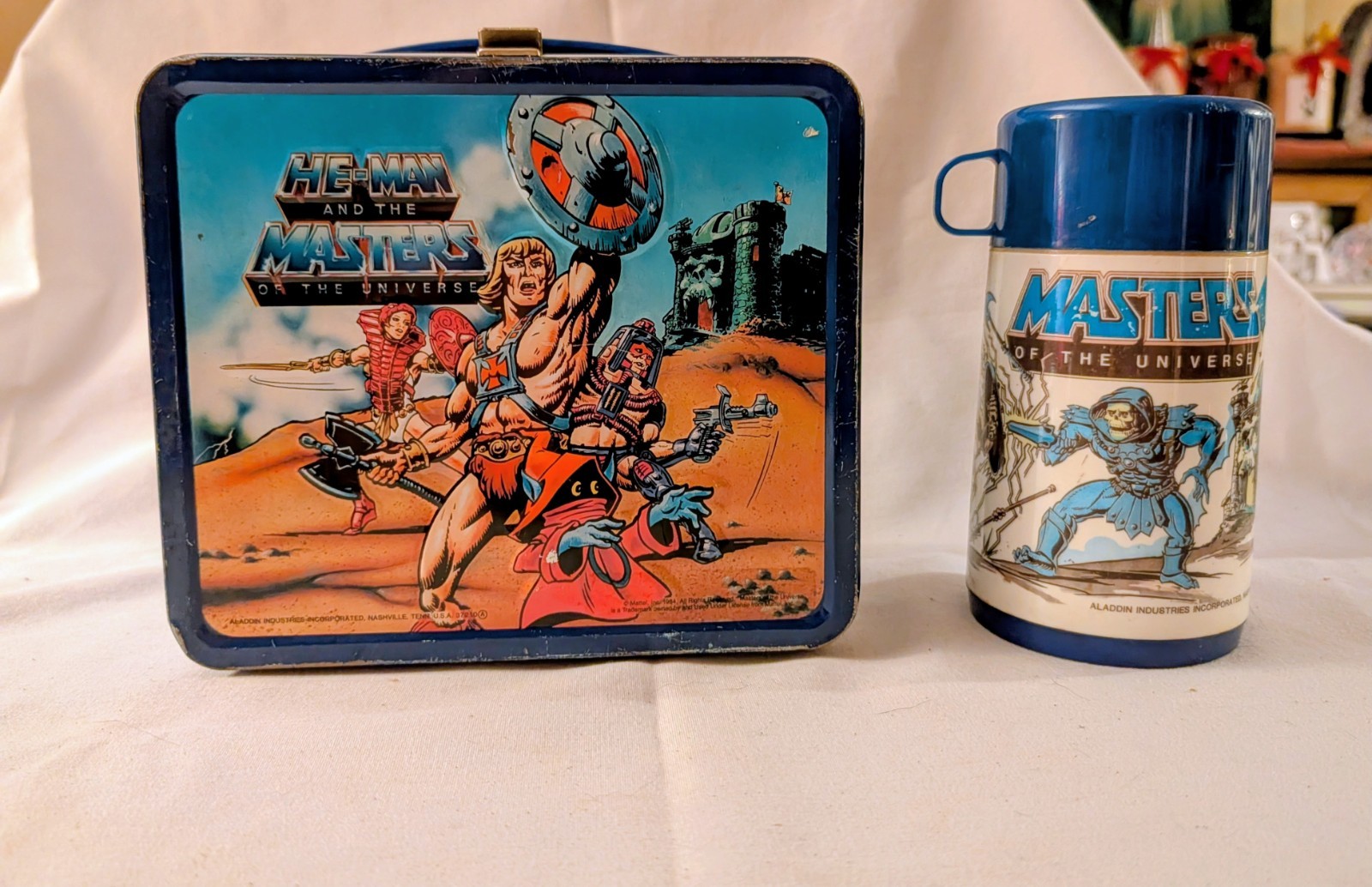 1984 Aladdin Mattel He-Man and the Masters of the Universe MOTU Metal Lunchbox 