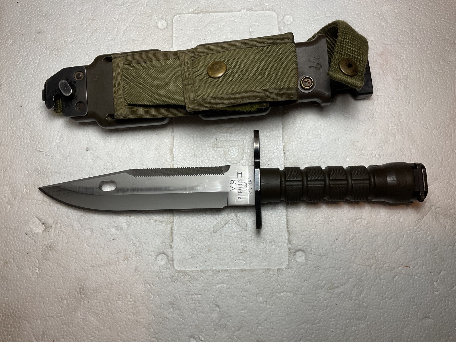 PHROBIS III US M9 Military Fixed Blade with Scabbard