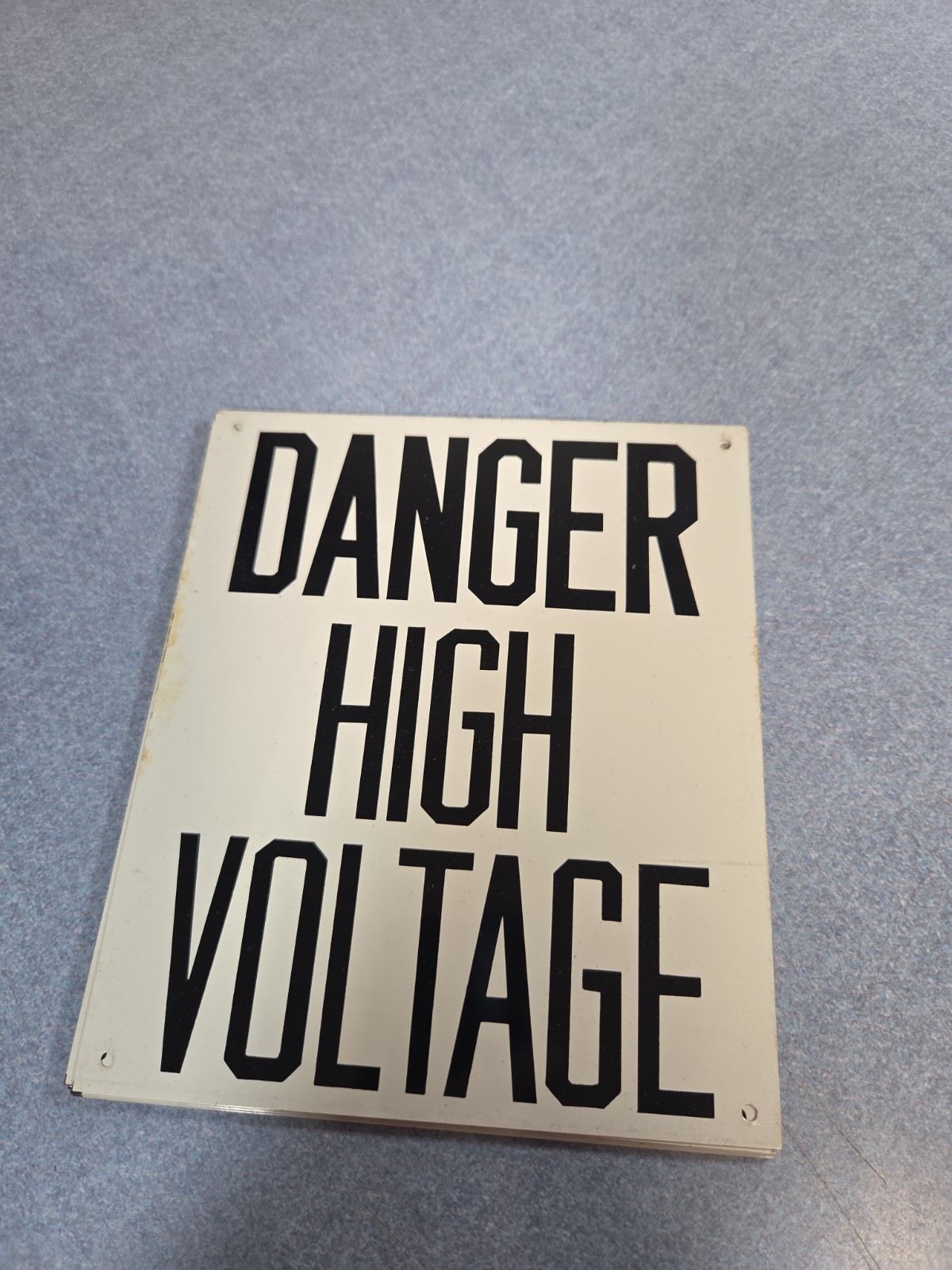 Vintage Danger High Voltage 6x7 Aluminum Sign NOS