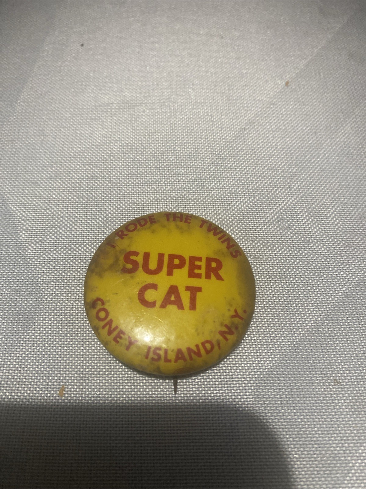 Rare Coney Island Button 1960’s I Rode The Twins Super Cat