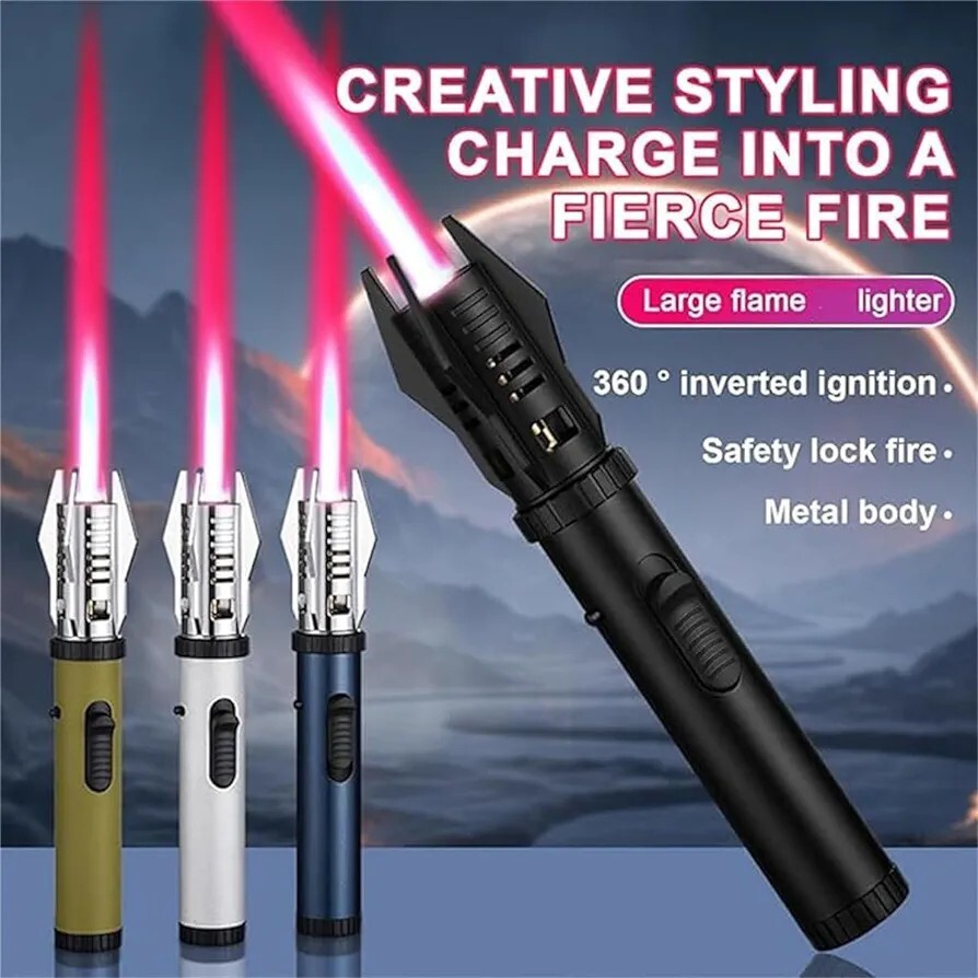 Planet Lightsaber Metal Outdoor Windproof Turbine Butane Gas Tourch Jet Lighter