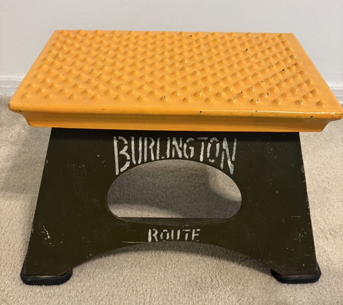 Vintage Burlington Route Railroad Step Stool Chicago Burlington & Quincy CB&Q