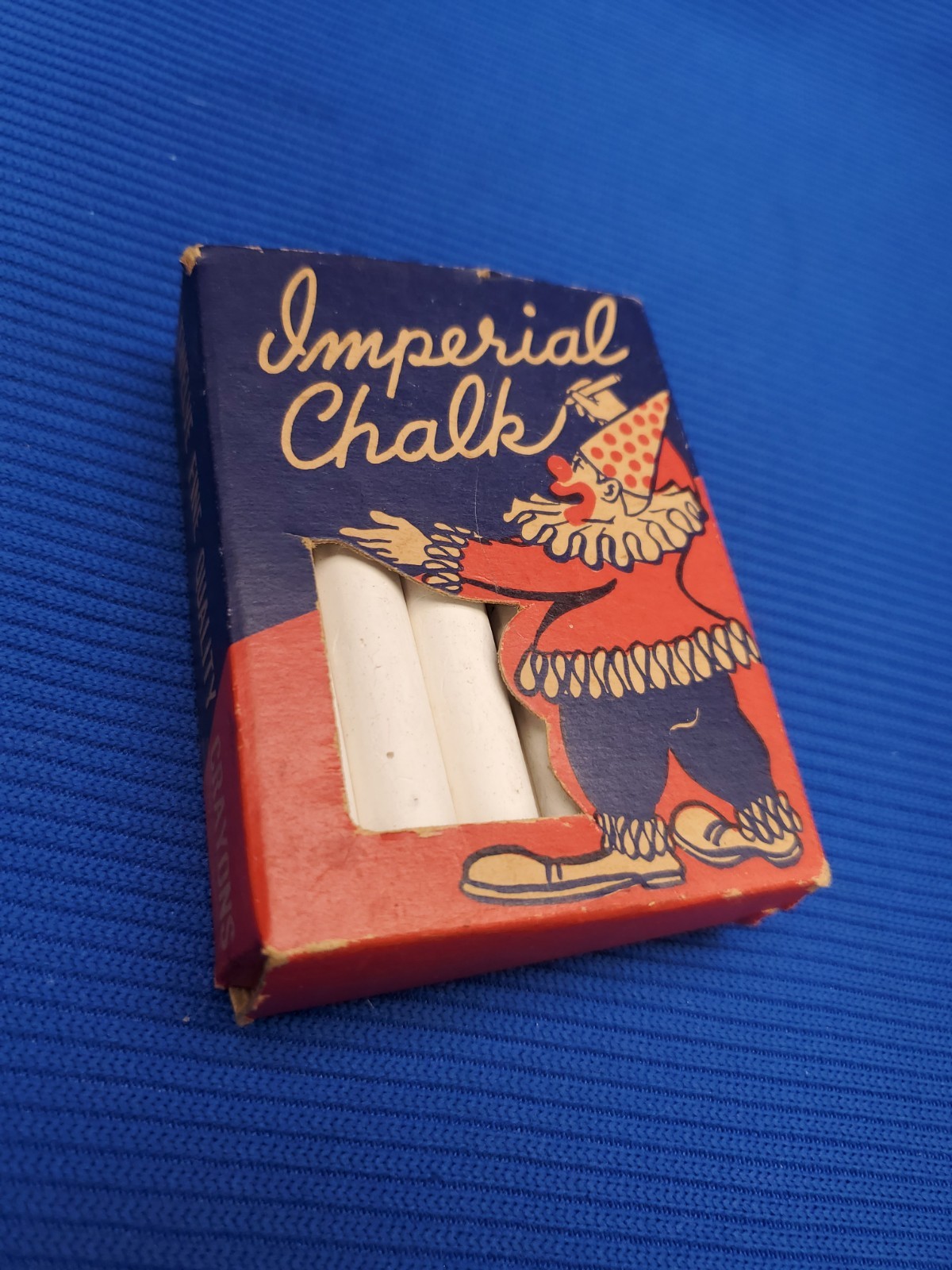 Vintage ~ Imperial Crayon Co ~  Box Of Imperial White Chalk   #712
