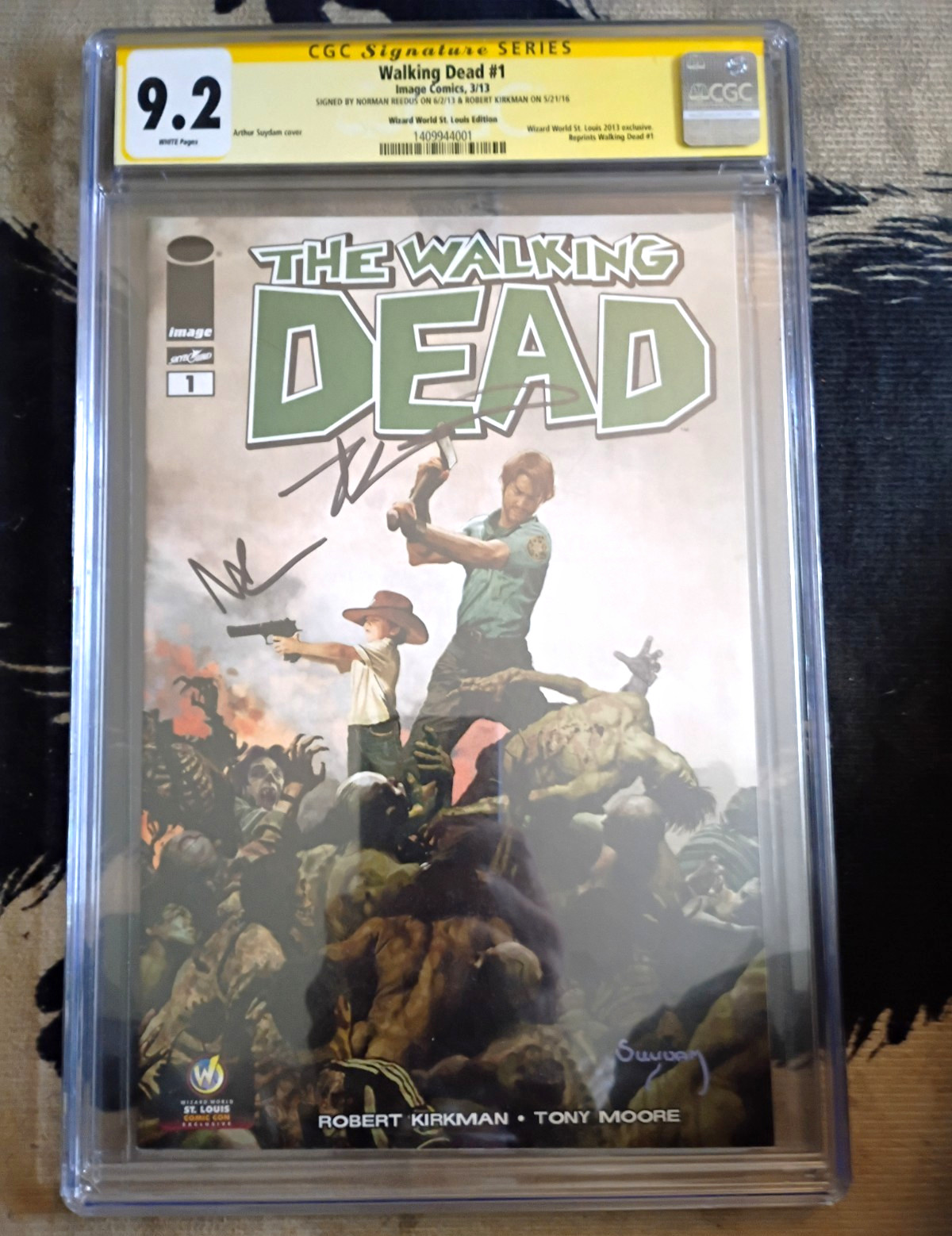 The Walking Dead #1 Image CGC 9.2 2013 Variant Signed By Norman Reedus, Robert K